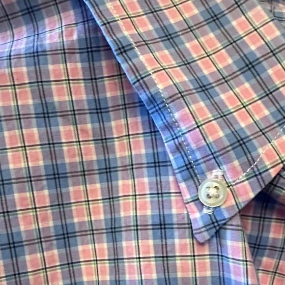 Ralph Lauren Men's Pink and Blue Plaid Shirt - Picture 6 of 9